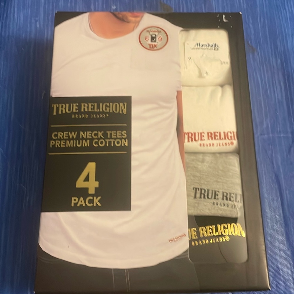 True religion 4 pack crew neck tees
